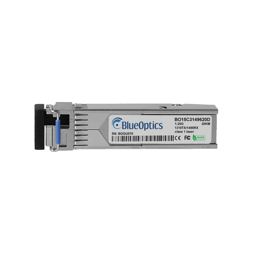 BlueOptics ADTRAN 1200487G10 BlueOptics BO15C3149620D SFP Transceiver, LC-Simplex, 1000BASE-BX-U, Singlemode Fiber, TX1310nm/RX1490nm, 10KM