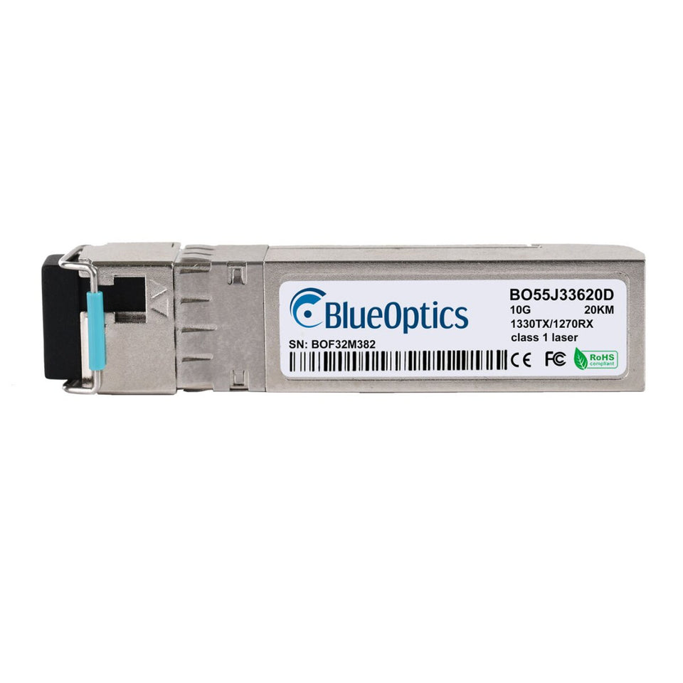 BlueOptics Alcatel Nokia SFP-10G-BX-D BlueOptics BO55J33620D SFP+ Bidi Transceiver, LC-Simplex, 10GBASE-BX-D, Singlemode Fiber, TX1330nm/RX1270nm, 20KM