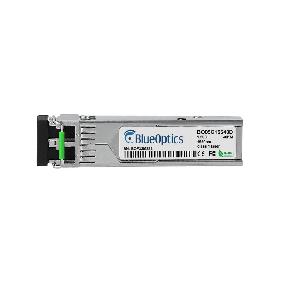 BlueOptics Alcatel-Lucent SFP-GIG-LH40 BlueOptics BO05C15640D SFP Transceiver, 1000BASE-EX, Singlemode Fiber, 1550nm, 40KM