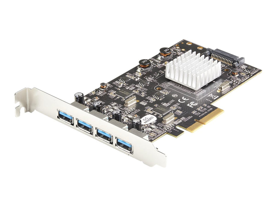 StarTech.com Startech 4-Port USB PCIe Adapter - 10 Gbit/s USB 3.1/3.2 Gen 2 Typ-A PCI Express Erweiterungskarte mit 2 Controllern - 4x USB-A - USB-PCIe-Schnittstellenkarte - Windows/Mac/Linux (PEXUSB314A2V2)