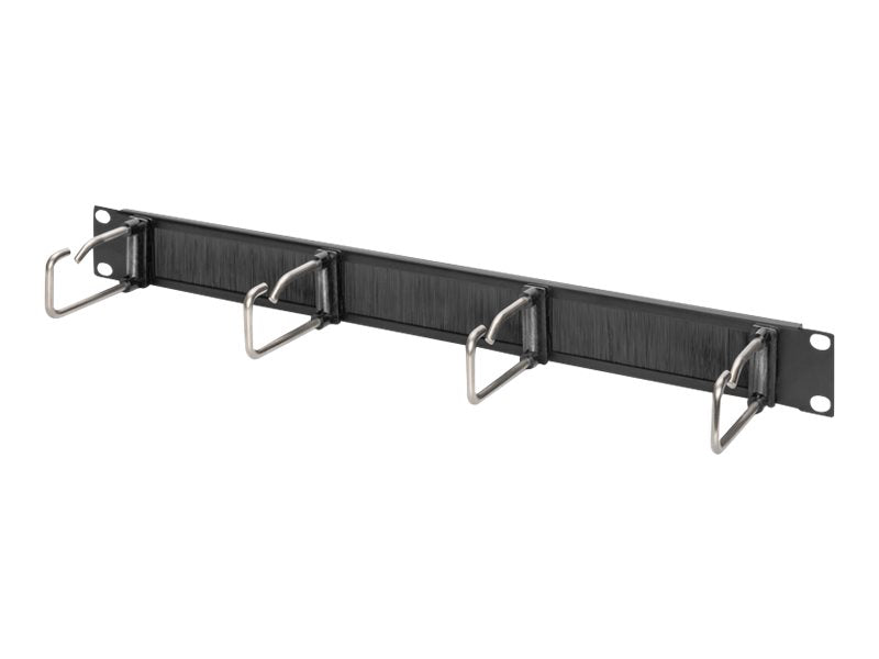 DIGITUS Kabelrangierpanel mit Stahlbügeln und Bürstenleiste für 482,6 mm (19")-Schränke, 1HE