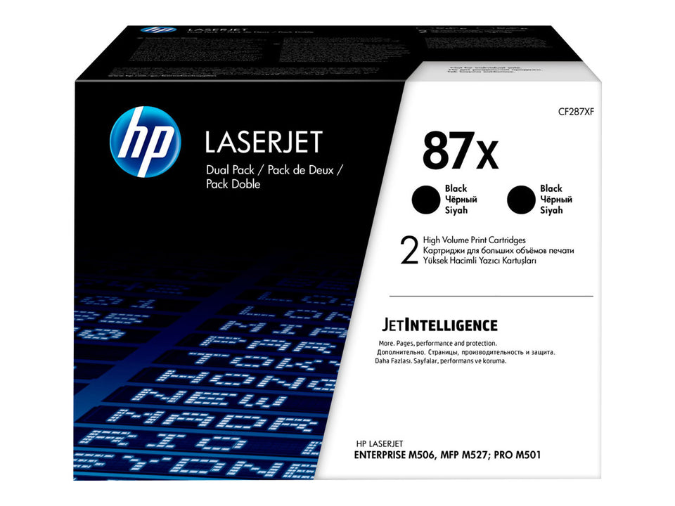 HP 87X - 2er-Pack - Hohe Ergiebigkeit - Schwarz - original - LaserJet - Tonerpatrone (CF287XD)