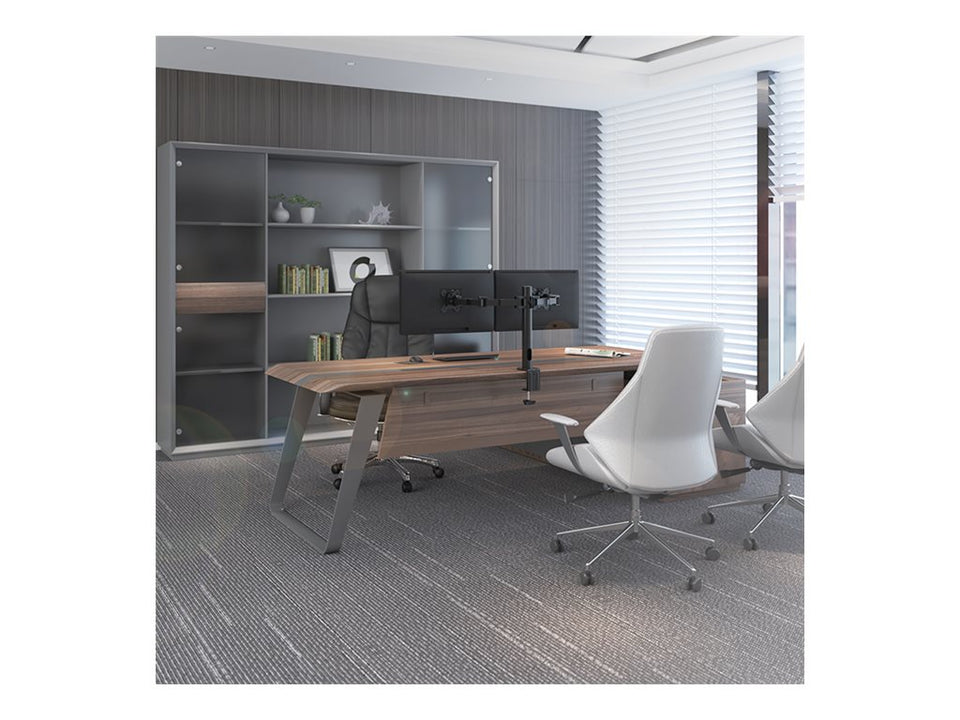 LogiLink Befestigungskit - einstellbarer Arm - für 2 LCD-Displays - Stahl - Schwarz - Bildschirmgröße: 43.2-81.3 cm (17"-32")