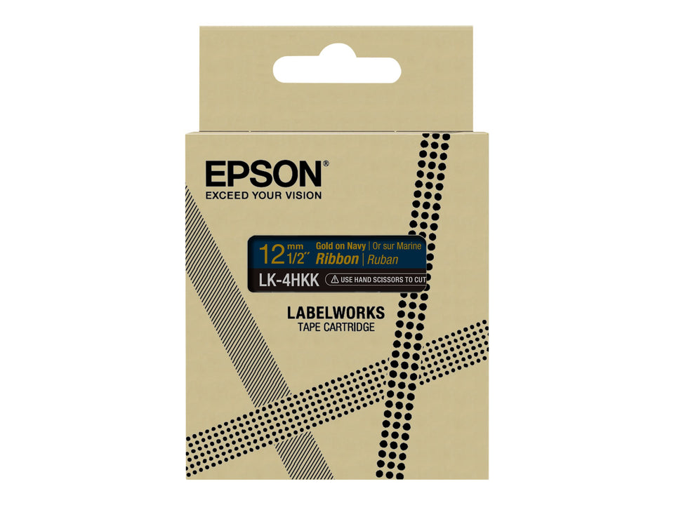 Epson LabelWorks LK-4HKK - Seidig - gold auf marineblau - Rolle (1,2 cm x 5 m)