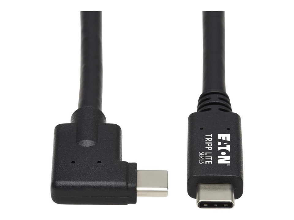 Eaton Tripp Lite Series USB C Cable (M/M) - USB 3.2 Gen 2, Thunderbolt 3, 100W PD Charging, Right-Angle Plug, Black, 1 m (3.3 ft.)