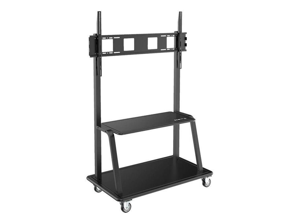 Eaton Tripp Lite Series Heavy-Duty Rolling TV Cart for 60" to 105" Flat-Screen Displays, Locking Casters, Black - Wagen - für Flachbildschirm / Whiteboard / Notebook / AV-Ausrüstung - Stahl - Schwarz - Bildschirmgröße: 152.4-266.7 cm (60"-105")