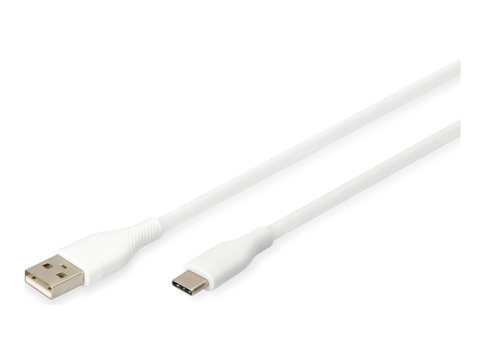 DIGITUS USB-C Silikon Anschlusskabel, 1m, weiß