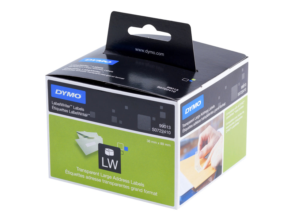 Dymo LabelWriter - Kunststoff - permanenter Klebstoff - durchsichtig - 36 x 89 mm 260 Etikett(en) (1 Rolle(n)