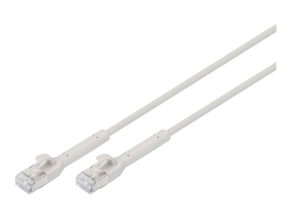 DIGITUS CAT 6A F-FTP abwinkelbares Patchkabel, Kupfer, 2 m, grau