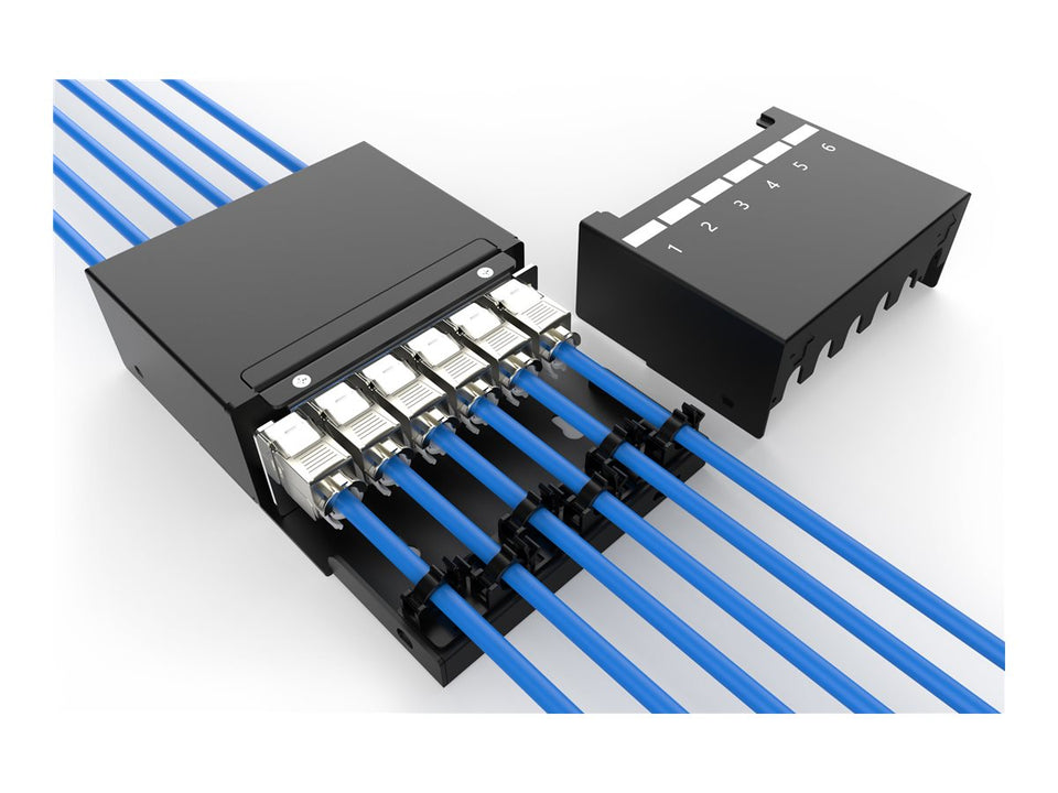 DIGITUS Konsolidierungspunkt-Box, 6 Ports Keystone-Module mit intelligentem Kabelmanager