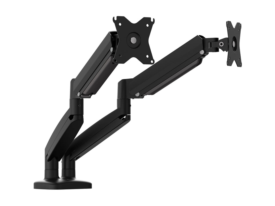 j5create JTSA102 - Befestigungskit (Monitorarm, Klemmmontagesockel, Tischplattenbohrung) - für 2 LCD-Displays - ergonomisch, dual - Aluminium, Kunststoff, Stahl - Schwarz - Bildschirmgröße: 43.2-81.3 cm (17"-32")