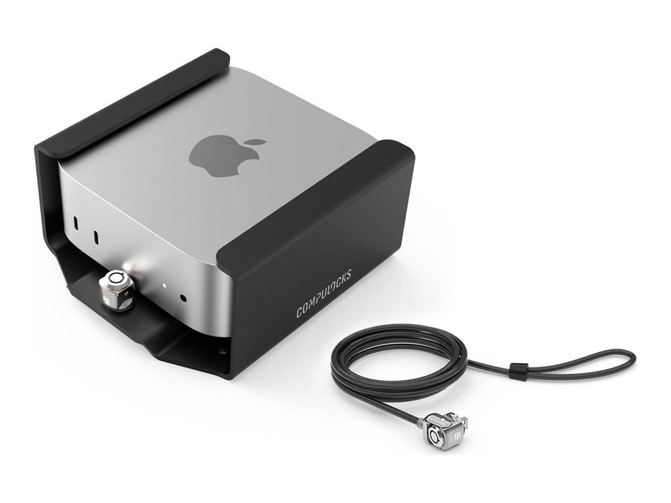Compulocks Mac Mini Security Mount with Keyed Cable Lock - System Sicherheitsmontageset - geeignet für Wandmontage, Tisch montierbar, unter Tisch montierbar, am Monitor montierbar - Schwarz - für Apple Mac mini (M4, M4 Pro)
