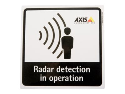 Axis Schild - Radarerfassung - selbstklebend - Schwarz, weiß (Packung mit 10)