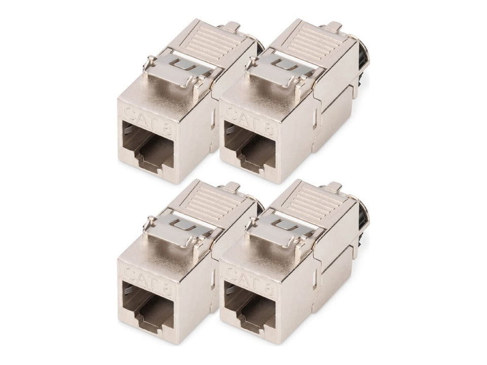 DIGITUS CAT 8.1 Keystone Modul, geschirmt, werkzeugfreier Montageanschluss - 4 Stk.