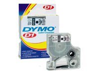 Dymo D1 - Selbstklebend - weiß auf durchsichtig - Rolle (1,27 cm x 7 m)