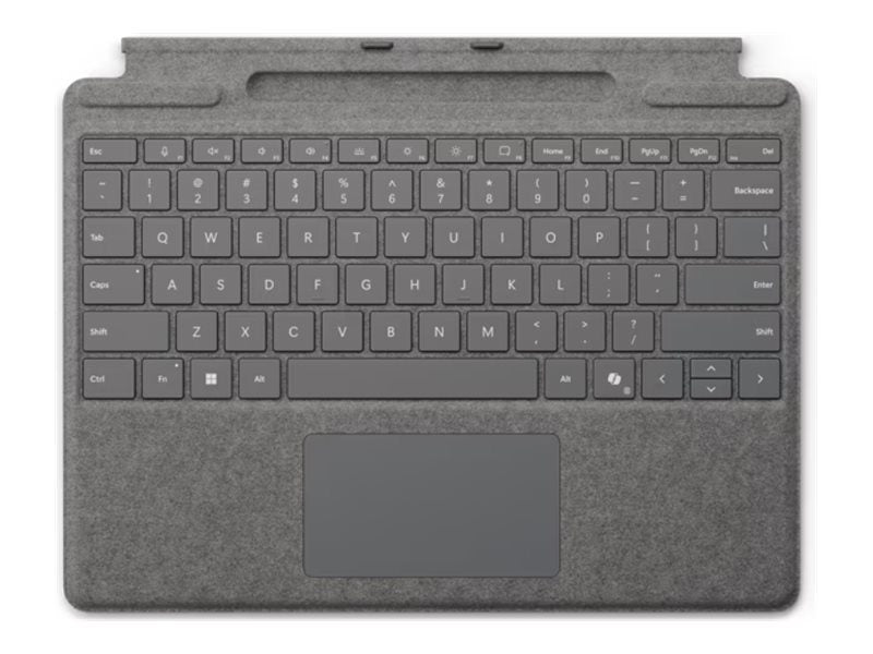 Microsoft Surface Pro Keyboard - Tastatur - mit Trackpad, Beschleunigungsmesser, Surface Slim Pen 2 Ablage- und Ladeschale - QWERTZ - Deutsch/Österreichisch - Platin - für Microsoft Surface Pro 8, Pro 8 for Business, Pro 9, Pro 9 for Business, Pro 10