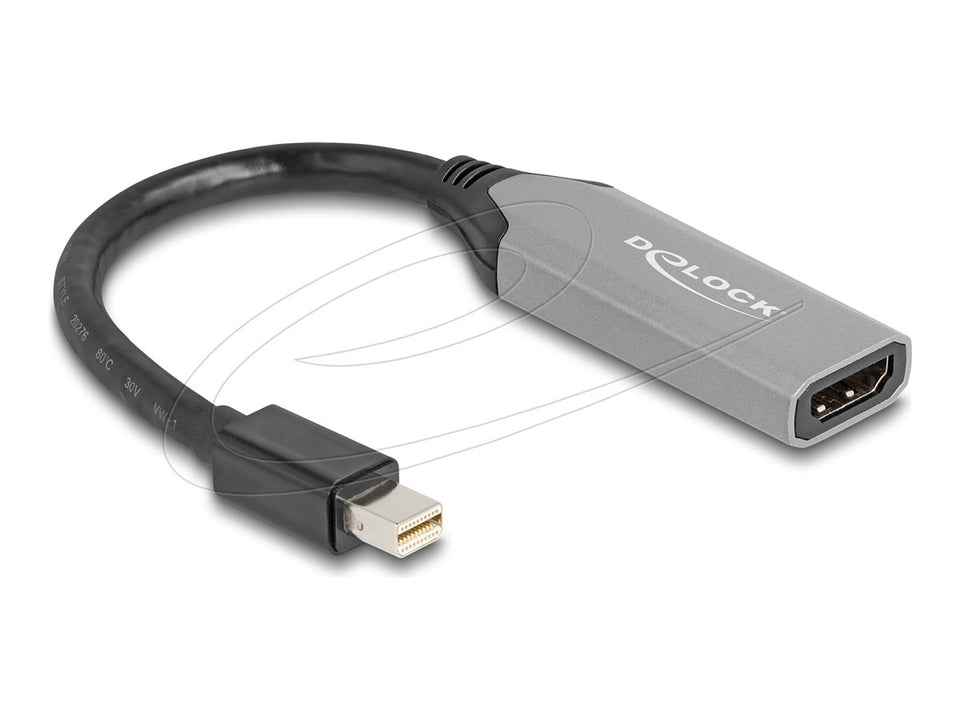Delock Adapterkabel - Mini DisplayPort männlich zu HDMI weiblich - 15 cm - Grau, Schwarz - 8K60Hz (7680 x 4320)