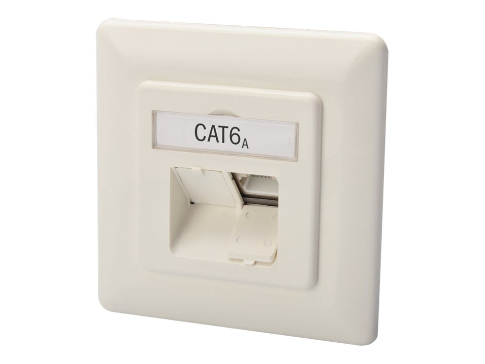 DIGITUS CAT 6A Klasse EA Netzwerkdose, designkompatibel, geschirmt, Unterputz