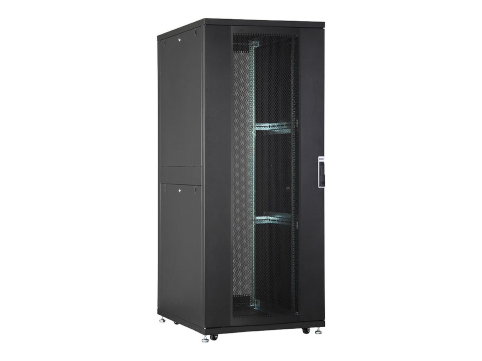 DIGITUS Professional Unique DN-19 SRV-42U-8-B - Schrank Netzwerkschrank - Schwarz, RAL 9005 - 42HE - 48.3 cm (19")