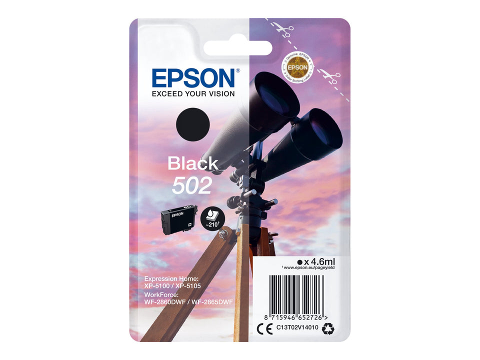 Epson 502 - 4.6 ml - Schwarz - original - Blisterverpackung