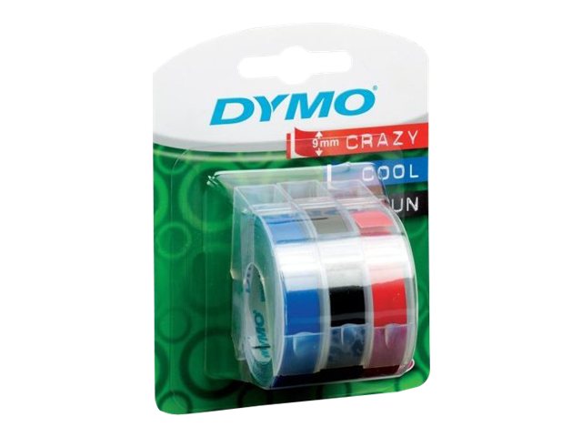 Dymo Selbstklebend - Schwarz, Blau, Rot - Rolle (0,9 cm x 3 m)