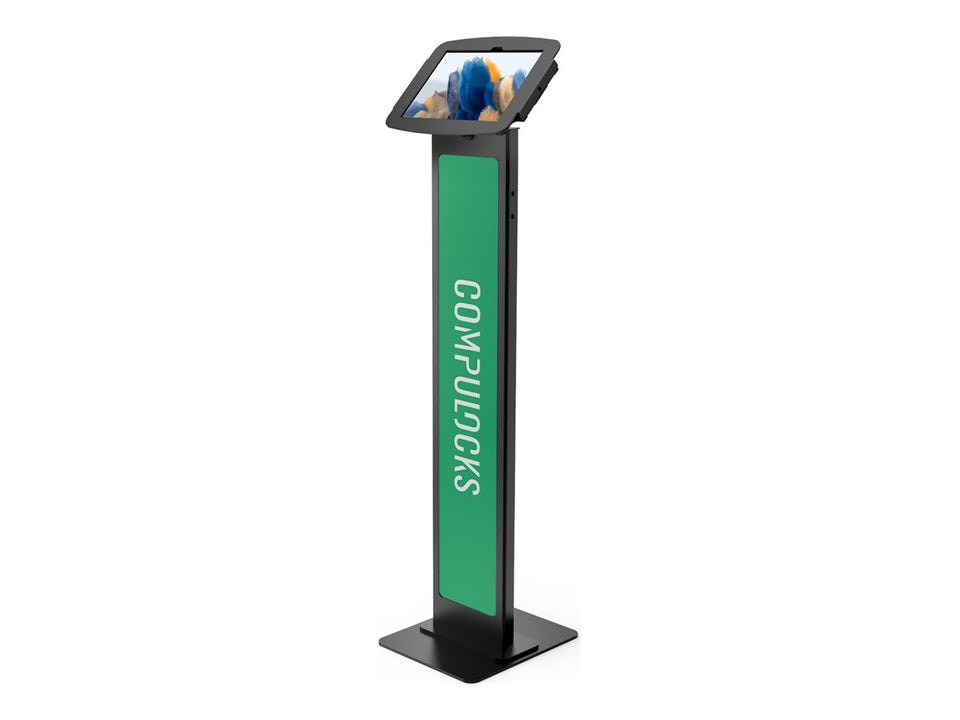 Compulocks Galaxy Tab A8 10.5" Space Enclosure Brandable Floor Stand - Aufstellung - für Tablett - Branding-fähig - verriegelbar - hochwertiges Aluminium - Schwarz - Bildschirmgröße: 26.7 cm (10.5")