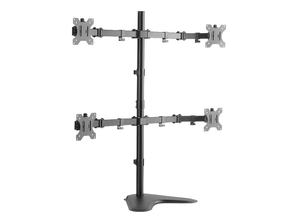 LogiLink Quad Monitor Desk Stand - Aufstellung - für 4 LCD-Anzeigen - fester, kaltgepresster Stahl - Bildschirmgröße: 33-81.3 cm (13"-32")