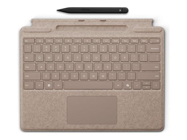 Microsoft Surface Pro Keyboard - Tastatur - mit Trackpad, Beschleunigungsmesser, Surface Slim Pen 2 Ablage- und Ladeschale - QWERTZ - Deutsch/Österreichisch - Dune - mit Slim Pen 2 - für Microsoft Surface Pro 8, Pro 8 for Business, Pro 9, Pro 9 for B
