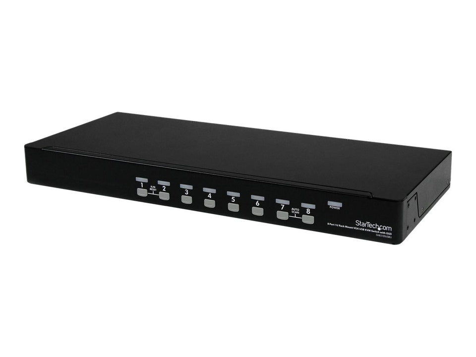 StarTech.com 8-Port USB KVM Swith with OSD - TAA Compliant - 1U Rack Mountable VGA KVM Switch (SV831DUSBU)