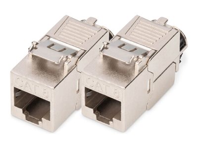 DIGITUS CAT 8.1 Keystone Modul, geschirmt, werkzeugfreier Montageanschluss - 2 Stk.