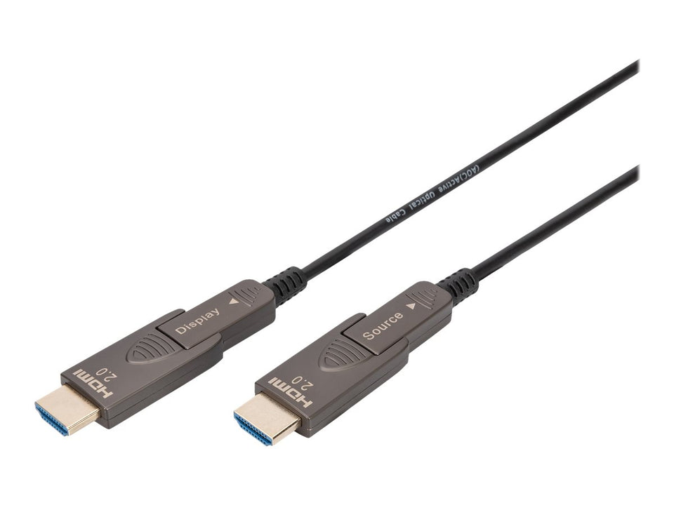 DIGITUS 4K - HDMI AOC Hybrid Glasfaserkabel mit 10m abnehmbaren Stecker