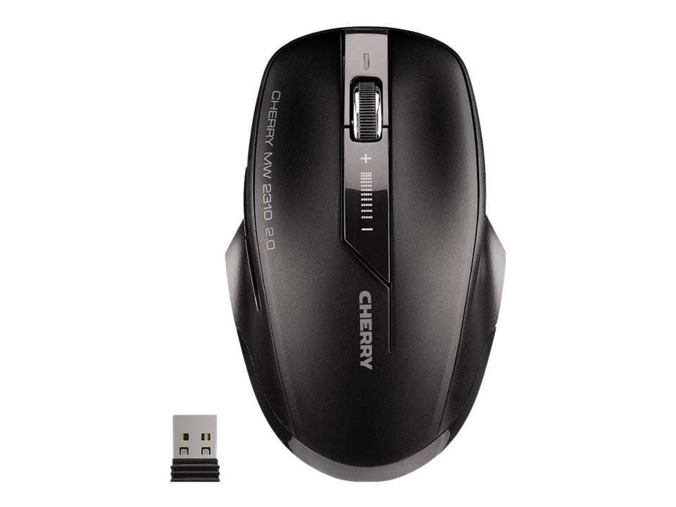 Cherry MW 2310 2.0 - Maus - rechts- und linkshändig - optisch - 6 Tasten - kabellos - RF, 2.4 GHz - kabelloser Empfänger (USB)