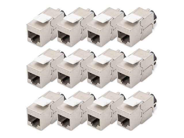 DIGITUS CAT 6A Keystone Modul, geschirmt mit intelligentem Kabelmanager - 12 Stk.