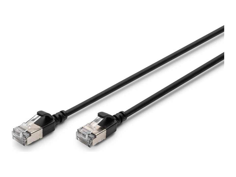 DIGITUS CAT 6A F-FTP Slim Patchkabel, 0,3m, Schwarz