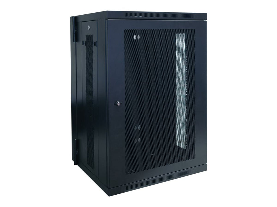 Eaton Tripp Lite Series 18U Wall Mount Rack Enclosure Server Cabinet Hinged w/ Door & Sides - Schrank Netzwerkschrank - geeignet für Wandmontage - Schwarz - 18U - 48.3 cm (19")