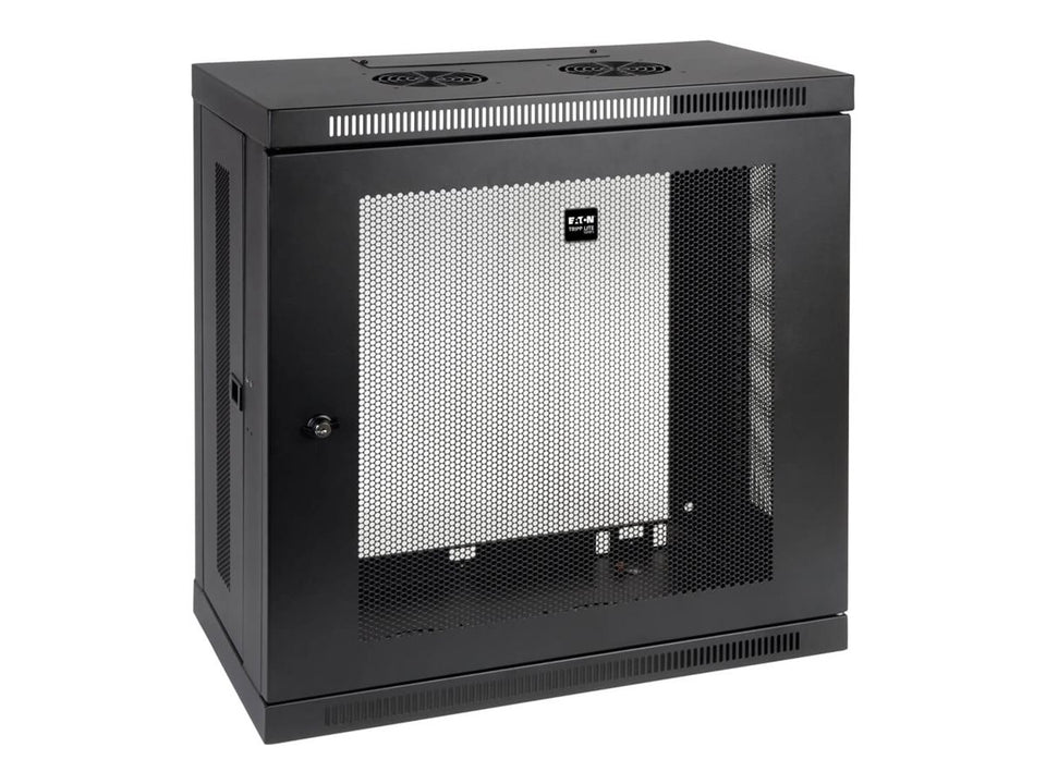 Eaton Tripp Lite Series SmartRack - Schrank für Rack-Gehäuse - flaches Profil, Patch-Tiefe, klein - geeignet für Wandmontage - Schwarz - 12U - 48.3 cm (19")