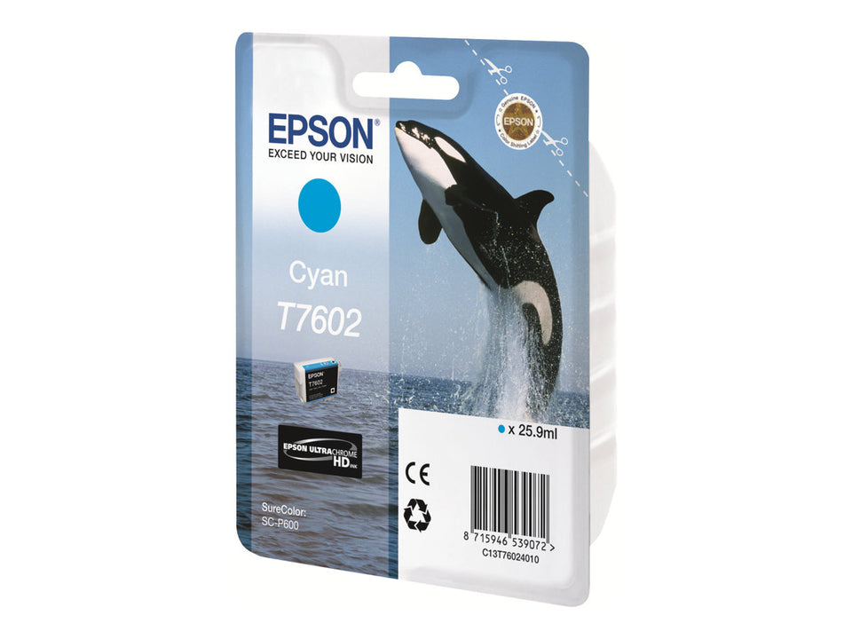 Epson T7602 - 26 ml - Cyan - original - Blisterverpackung
