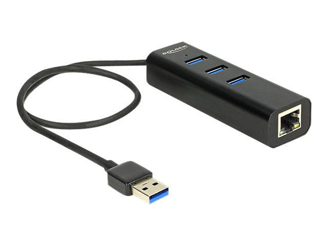 Delock USB 3.0 Hub 3 Port + 1 Port Gigabit LAN
