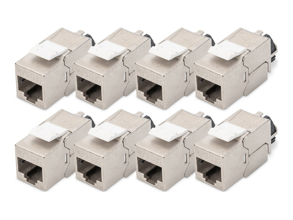 DIGITUS CAT 6A Keystone Modul, geschirmt mit intelligentem Kabelmanager - 8 Stk.