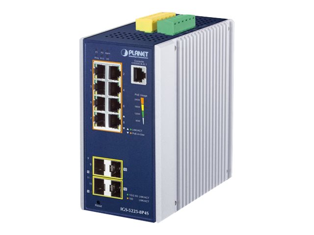 Planet IGS-5225-8P4S - Switch - L2+ - managed - 8 x 10/100/1000 (PoE+)