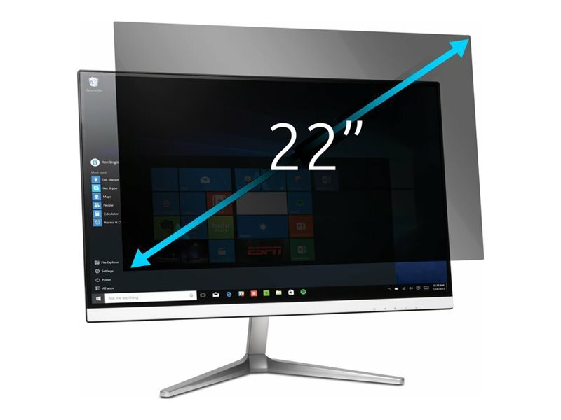 Kensington Blickschutzfilter für Bildschirme - 2-Wege - abnehmbar - 55.9 cm (22")