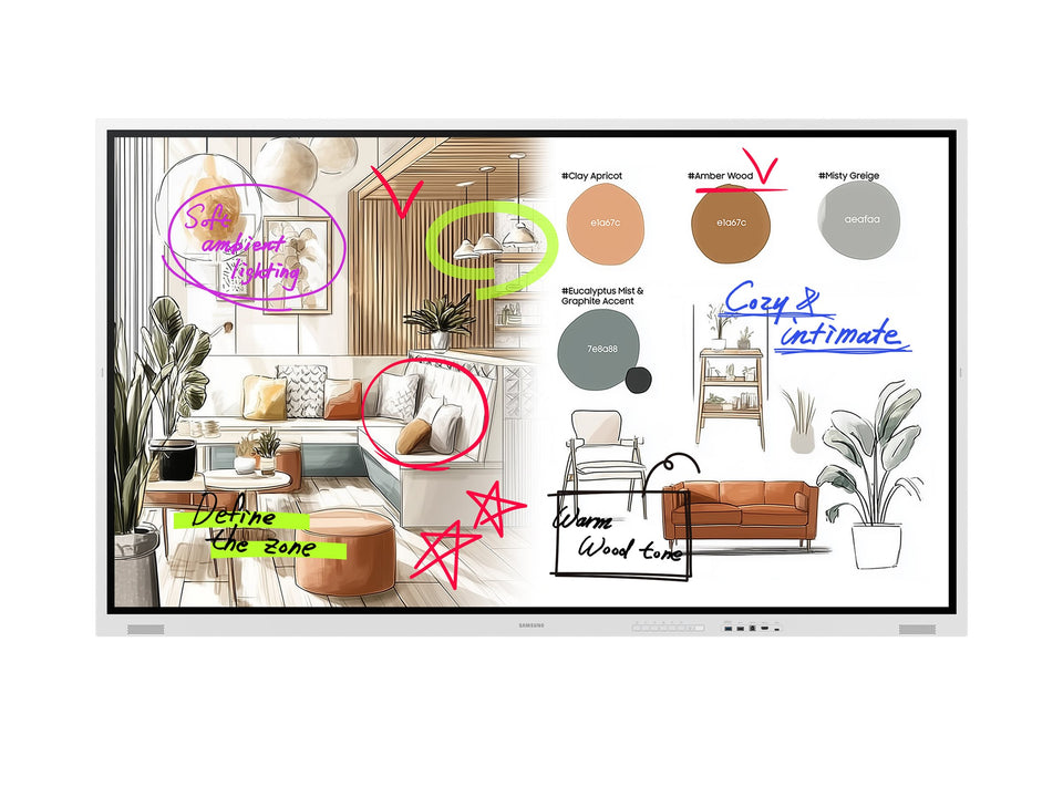 Samsung Flip WM85FX - 216 cm (85") Diagonalklasse WMFX Series LCD-Display mit LED-Hintergrundbeleuchtung - Bildung / Geschäft - mit interaktives Whiteboard integriert, Touchscreen (Multitouch)
