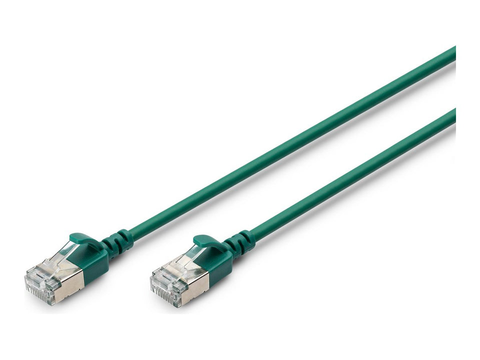 DIGITUS CAT 6A F-FTP Slim Patchkabel, 0,3m, Grün