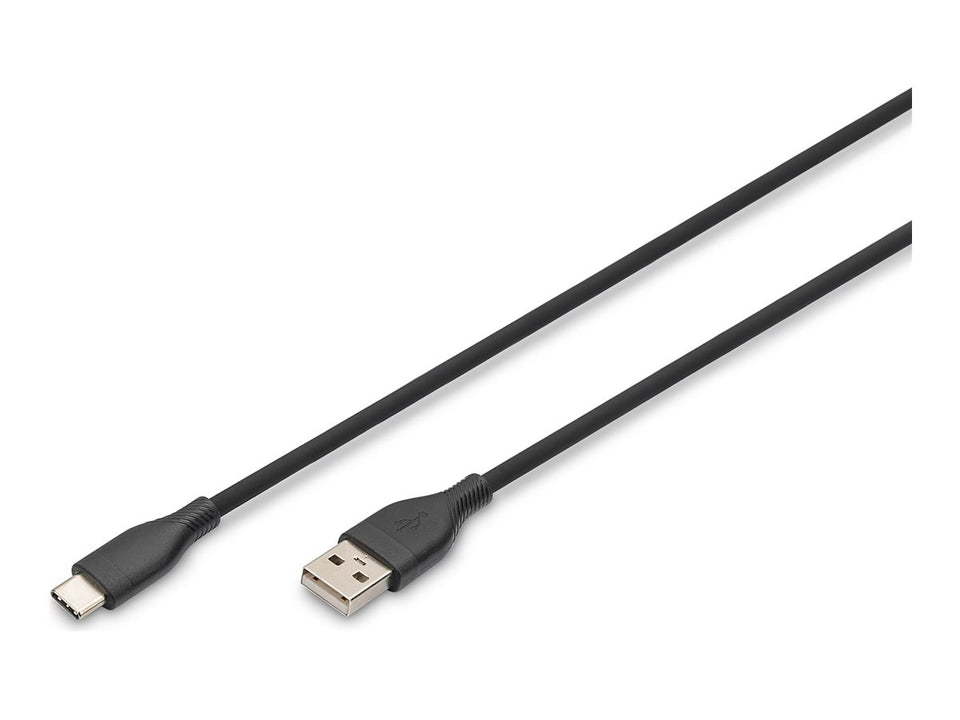 DIGITUS USB-C Silikon Anschlusskabel, 0,5m, schwarz