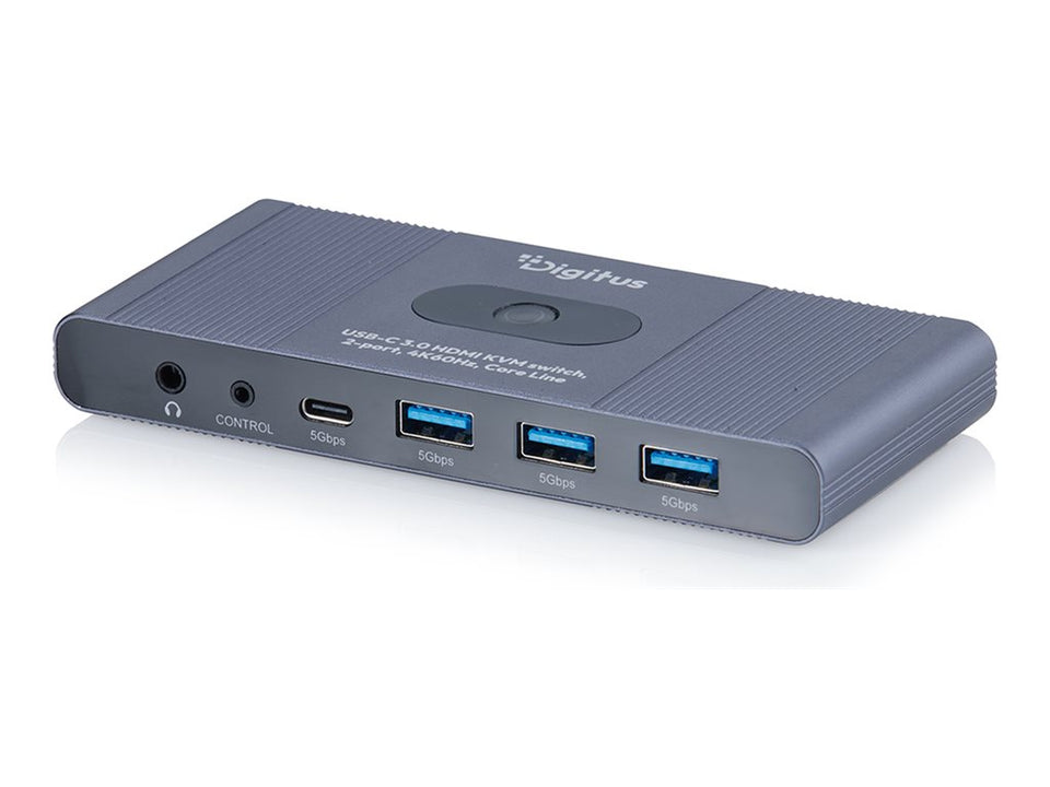 DIGITUS USB-C 3.0 HDMI KVM-Switch, 2-Port, 4K60Hz, Core Line
