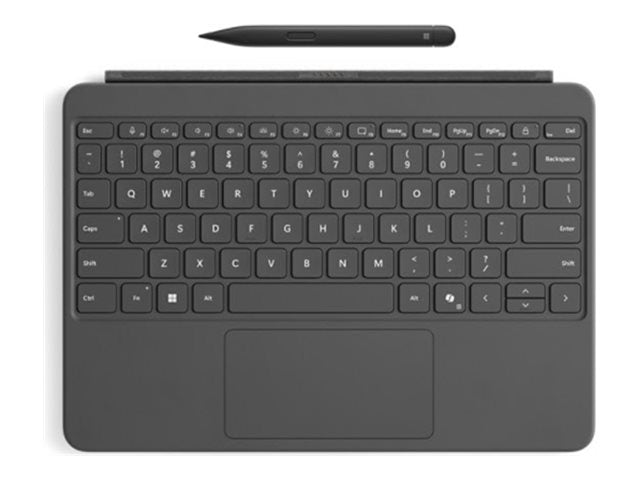 Microsoft Surface Pro Keyboard - 12-inch - Tastatur - mit Touchpad, Beschleunigungsmesser - hinterleuchtet - magnetische Dockingstation - QWERTZ - Deutsch - Slate - 70 % Verpackung aus recyceltem Papier - mit Slim Pen - für Surface Pro for Business (