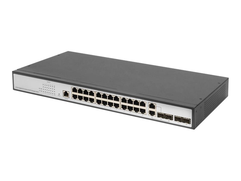 DIGITUS 24-Port Gigabit Switch, 19 Zoll, Managed, 2 Uplinks