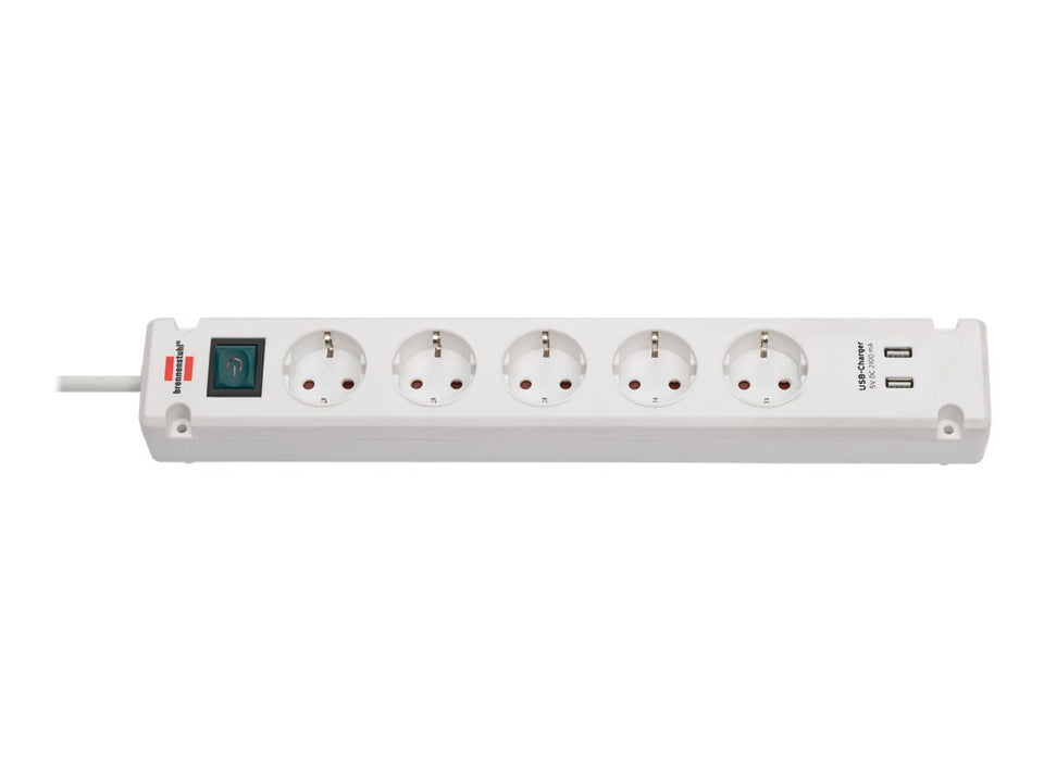 Brennenstuhl Bremounta - Steckdosenleiste - Ausgangsanschlüsse: 5 (2 x USB, 5 x Strom Typ F)
