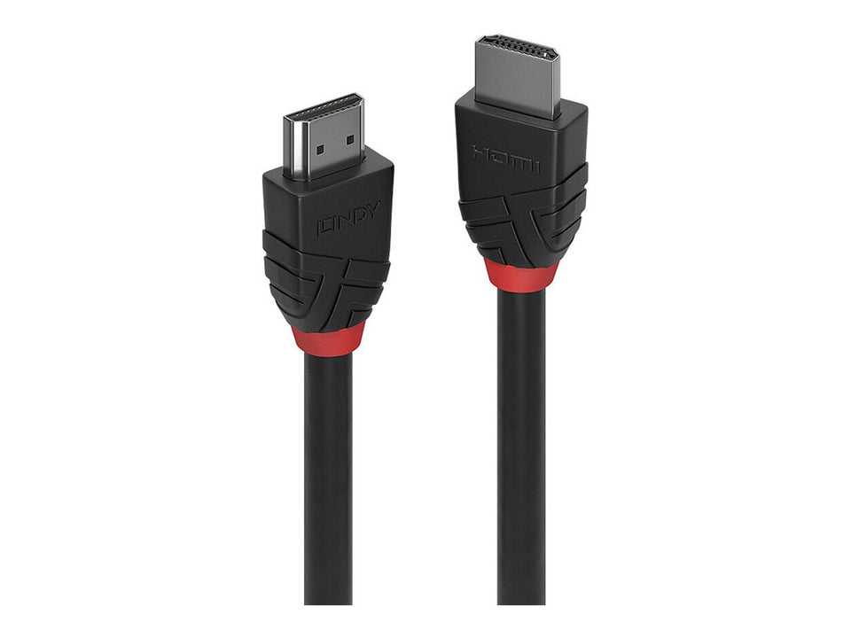 Lindy Black Line - Standard - HDMI-Kabel - HDMI männlich zu HDMI männlich - 7.5 m - Dreifachisolierung - Schwarz - rund, unterstützt 4K 30 Hz (4096 x 2160)