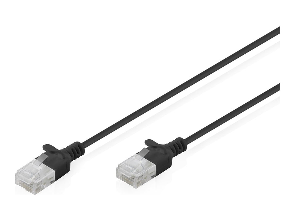 DIGITUS CAT 6 U-UTP Slim Patchkabel, 1 m, Schwarz